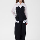 Evelina Barrel Pants long, Black