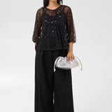 Dimka paljettipusero, Black Placed Sequins