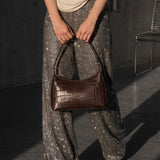 Felicia laukku, Croco, Espresso Brown