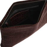 Ila Clutch, Croco, Espresso Brown
