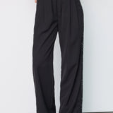 Amina Logo Sequin Pant, Black