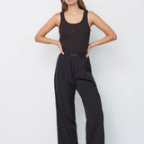 Amina Logo Sequin Pant, Black