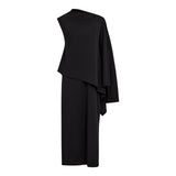 Falcon Drape Dress, Black