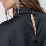 Idun Turtle Cape Blouse, Black