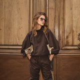 Alora Block Jacket, Dark Brown