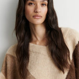Forca neule v-kaula-aukolla, Beige Melange
