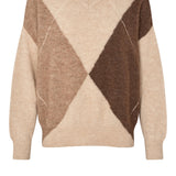 Forca neule v-kaula-aukolla, Beige Melange