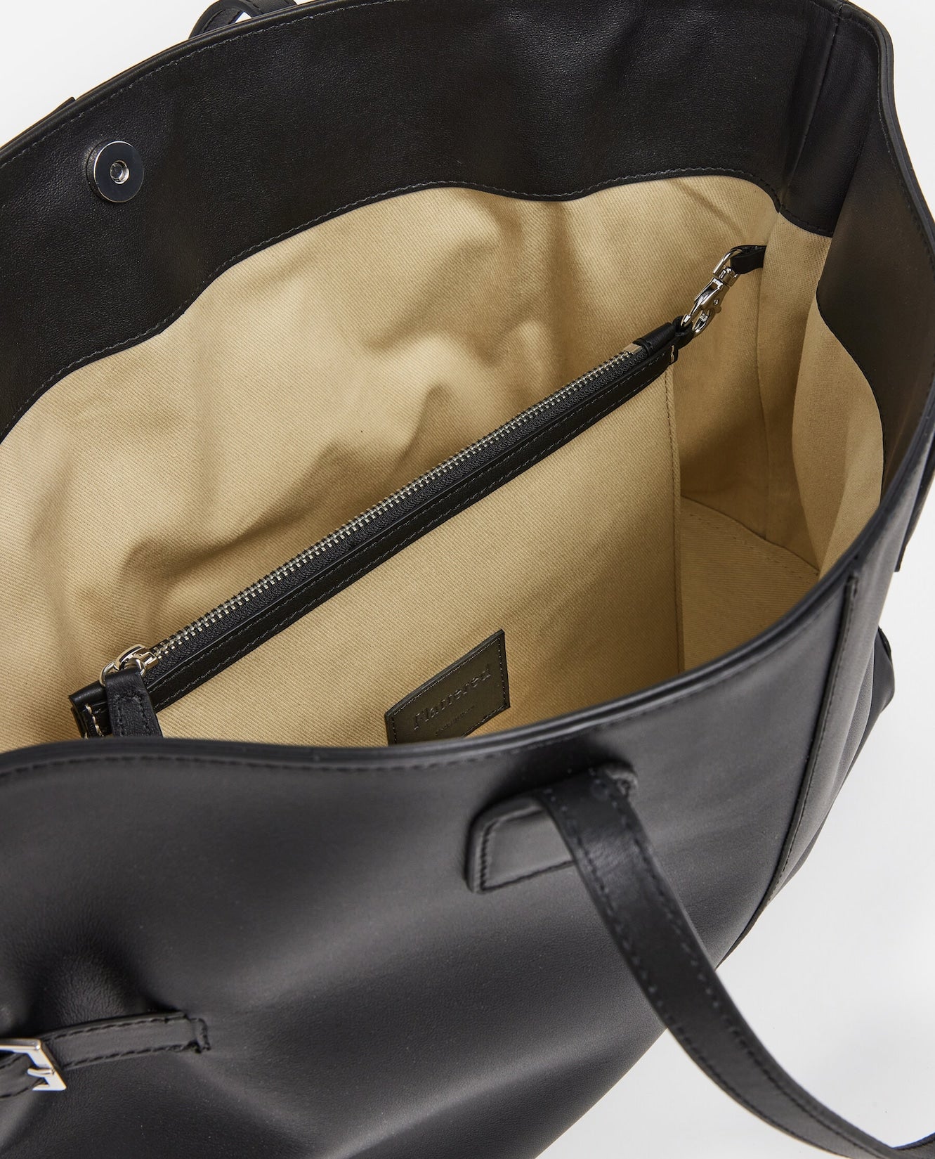 Flattered Leslie tote bag, black leather