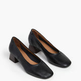 Zac Leather korkoballerinat, Black