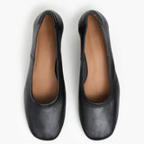 Zac Leather korkoballerinat, Black