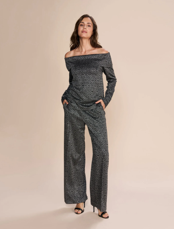 Mos Mosh - Girone LS Glam Blouse, Silver