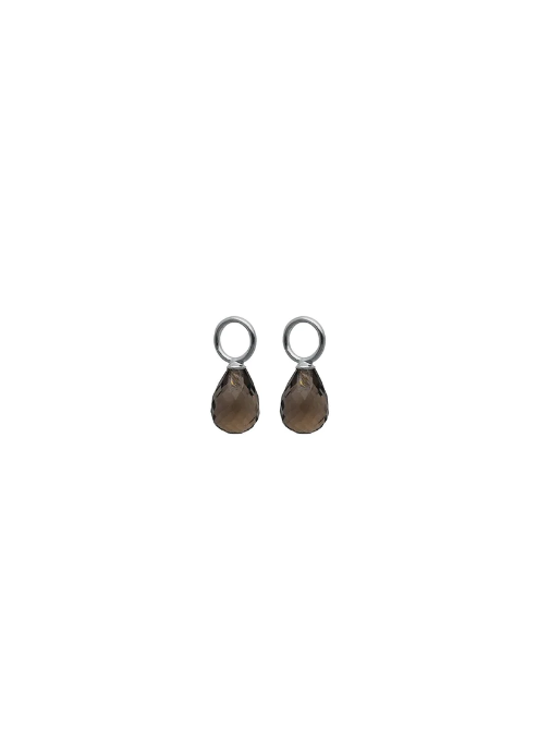 Gauhar - Lisäosa Smoky Quartz Drop, hopea
