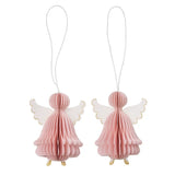 Kuusenkoriste enkelit 2kpl, Soft Rose