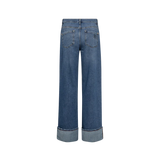 Dara Turn-up Jeans, Mid Blue