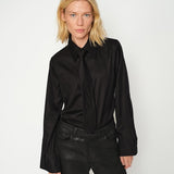Dara Coated Pant Regular, Black