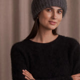 Paksu pipo kid mohair sekoitteesta, dark grey mel
