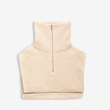 Neulottu kauluri vetoketjulla, Heather beige