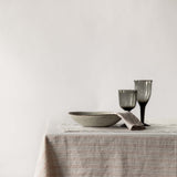 Pellavainen pöytäliina 145x145 cm, Hazelnut Stripe