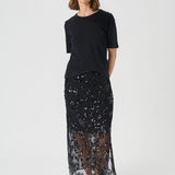 Vivika hame, Black Sequins on mesh