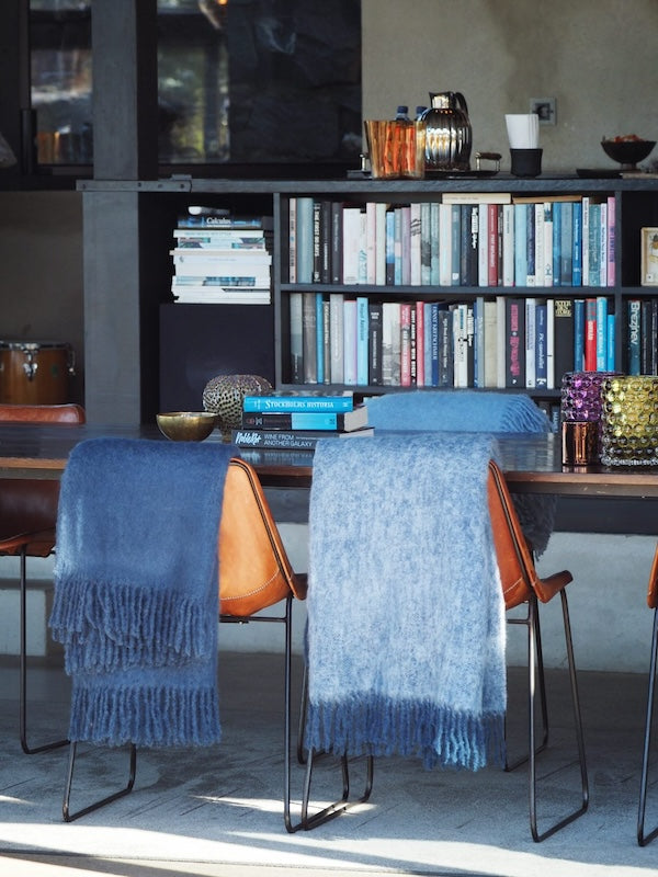 Mohair torkkupeitto Denim Blue