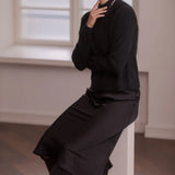 Midi satiinihame, Black