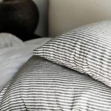 Pellavaiset raitatyynyliinat (2kpl), grey/white 50x70