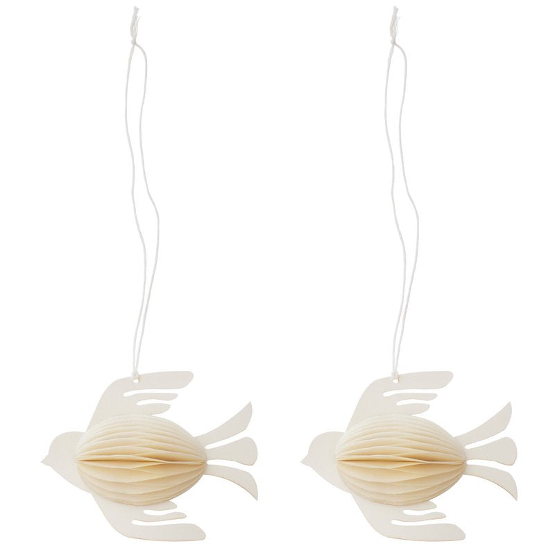 Bungalow - paperinen lintu Cream S, 2 kpl